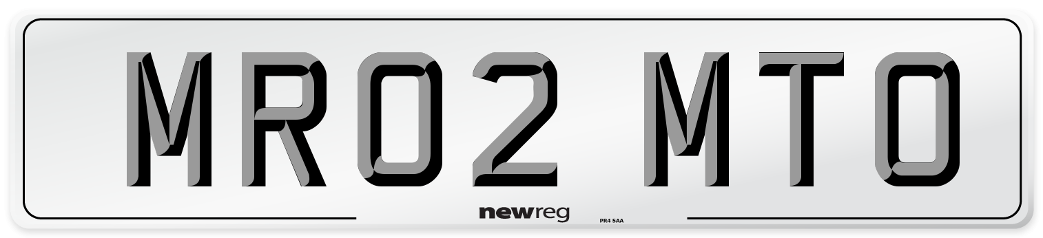 MR02 MTO Number Plate from New Reg